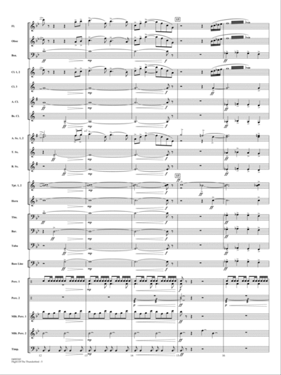 Flight Of The Thunderbird - Full Score Concert Band scores gallery preview page 5
