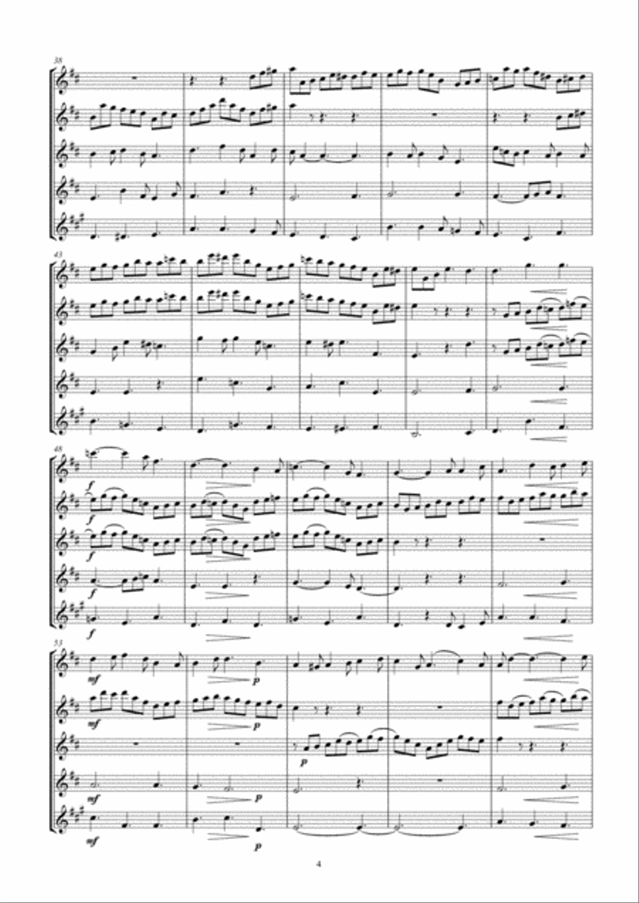 Jesu Joy of Man's Desiring arr. four oboes and cor anglais Woodwind Quintet scores gallery preview page 4
