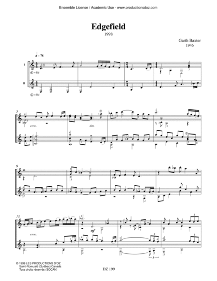 Edgefield Classical Guitar scores gallery preview page 2