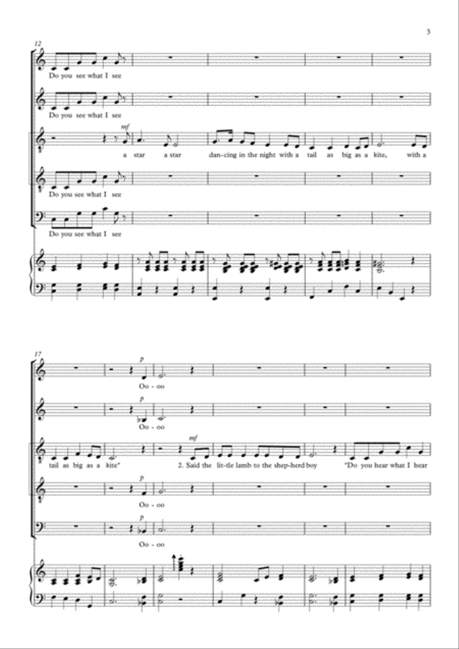 Do You Hear What I Hear 4-Part scores gallery preview page 3