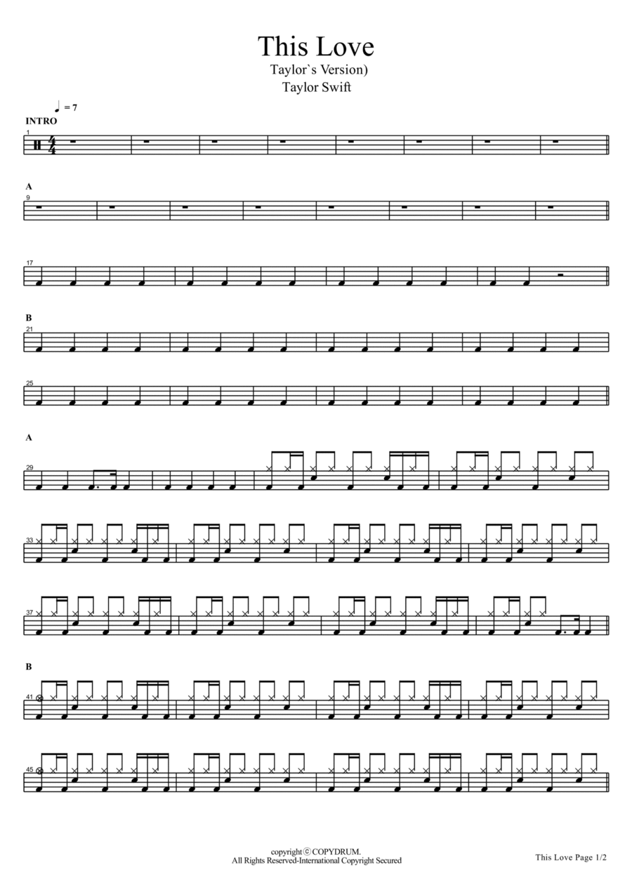 This Love Drum Set scores gallery preview page 1