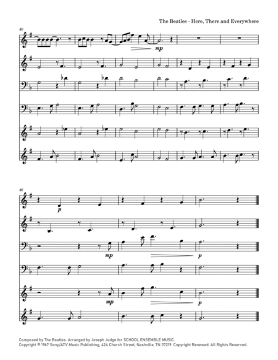 Here, There And Everywhere Chamber Music scores gallery preview page 5