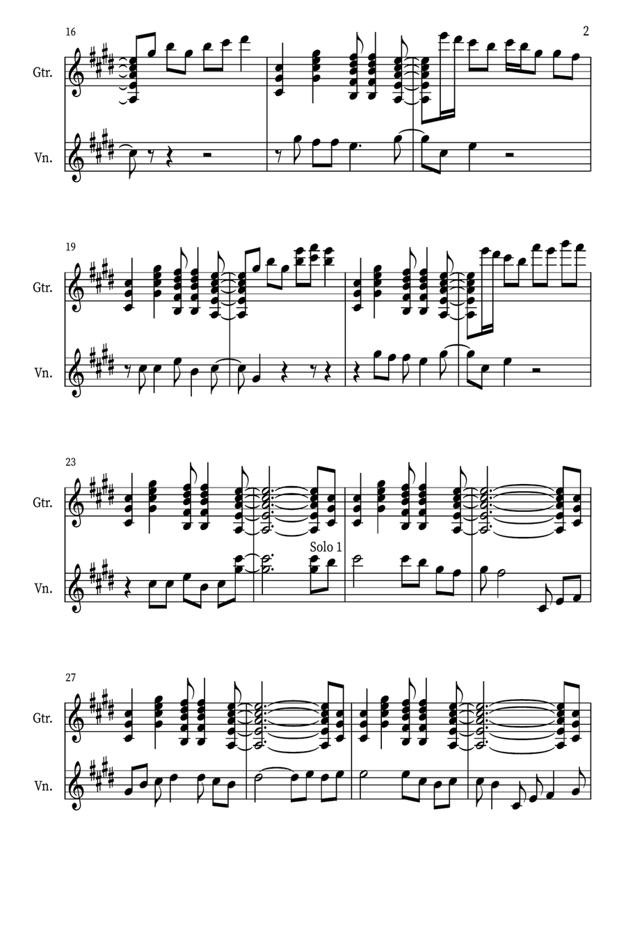 All Along The Watchtower String Duet scores gallery preview page 2