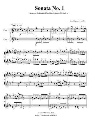 Loeillet: Six Sonatas Op. 5 No. 2 Complete for Flute Duo