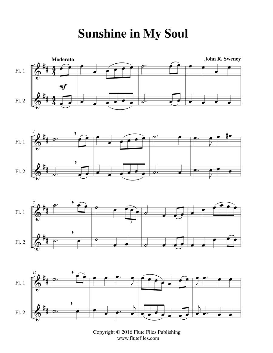 Sunshine in My Soul - Flute Duet Flute Duet scores gallery preview page 3