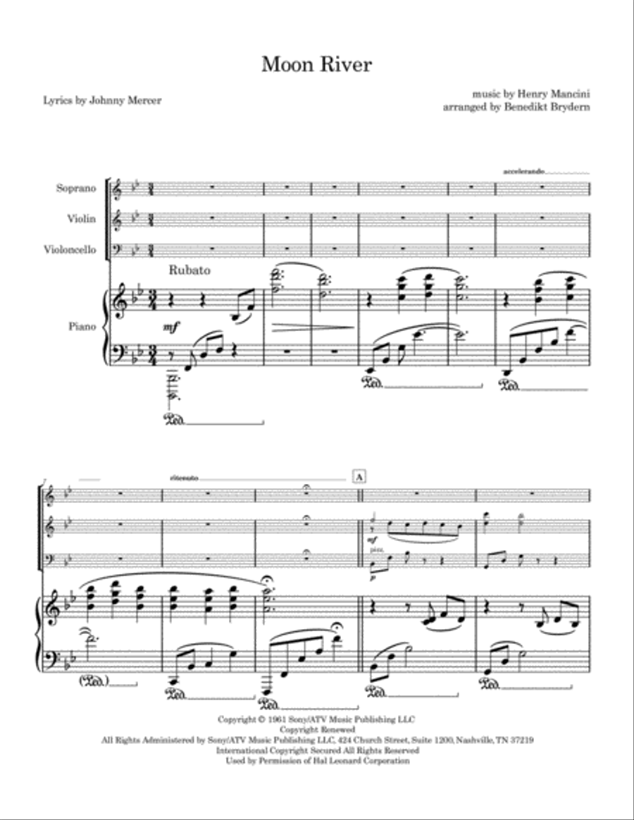 Moon River Moon River Voice scores gallery preview page 1