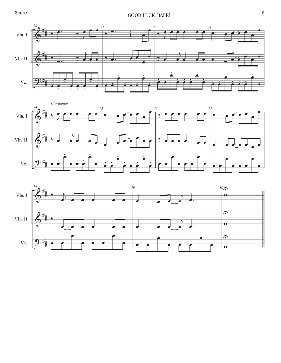 Good Luck, Babe! String Trio scores gallery preview page 5