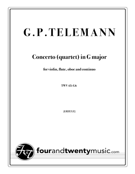 Concerto (Quartet) in G - TWV 43 G6 [Urtext]