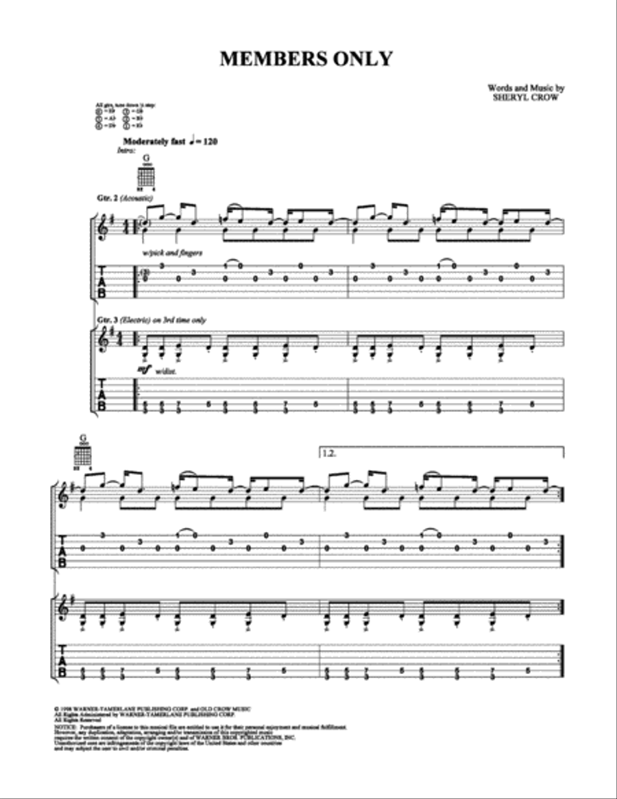 Members Only Electric Guitar scores gallery preview page 1