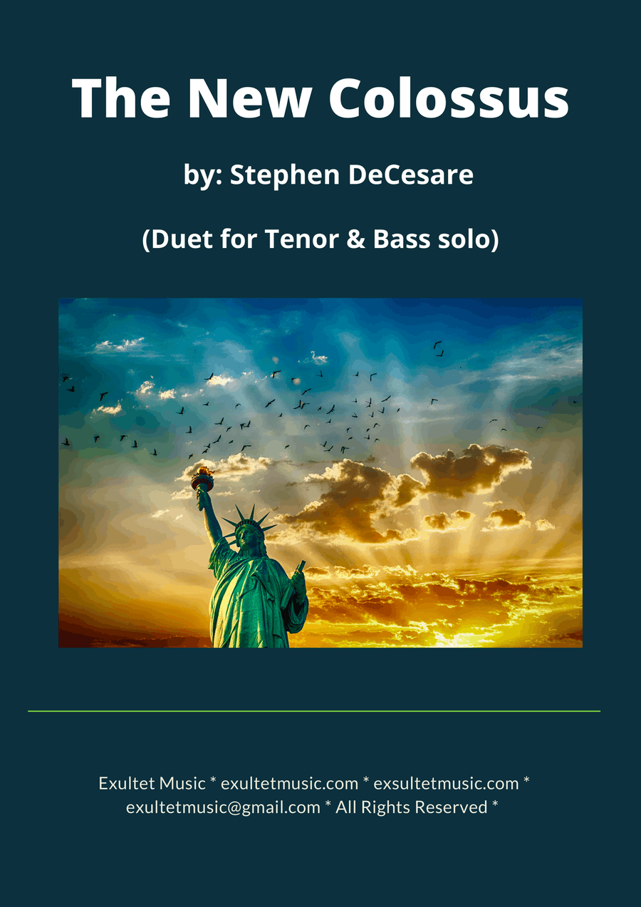 The New Colossus (Duet for Tenor and Bass solo) Bass Voice scores gallery preview page 1