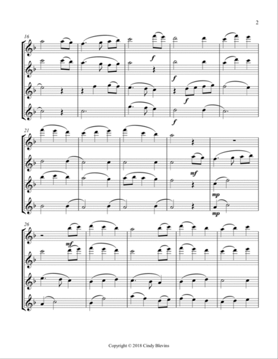 The First Noel, for Flute Quartet Flute Quartet scores gallery preview page 3