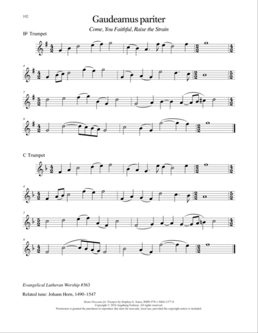 Hymn Descants for Trumpet C Trumpet scores gallery preview page 103