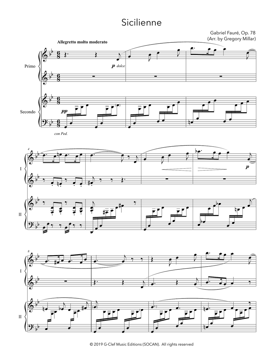 Sicilienne, Op. 78 Score and Parts scores gallery preview page 3