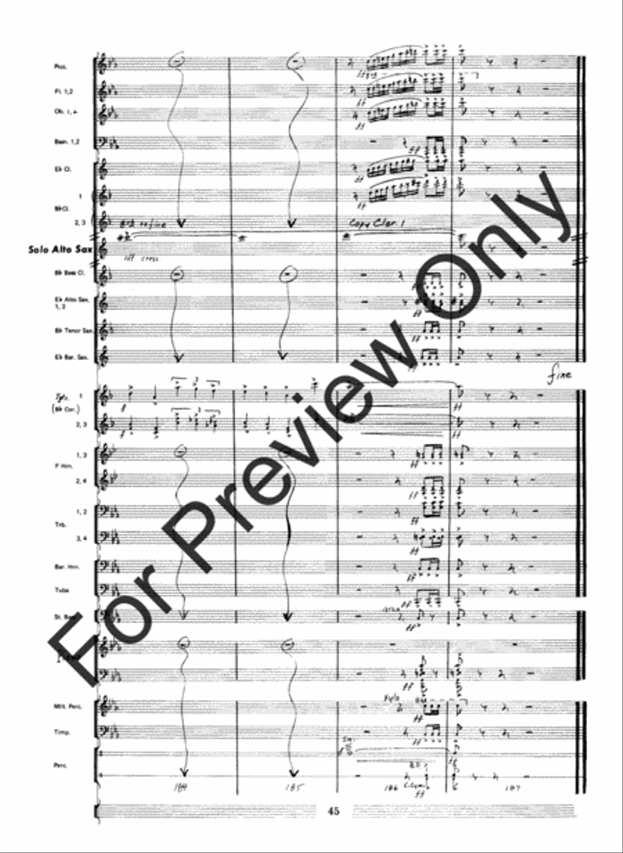 Fantasia For Alto Saxophone Concert Band Concert Band scores gallery preview page 47