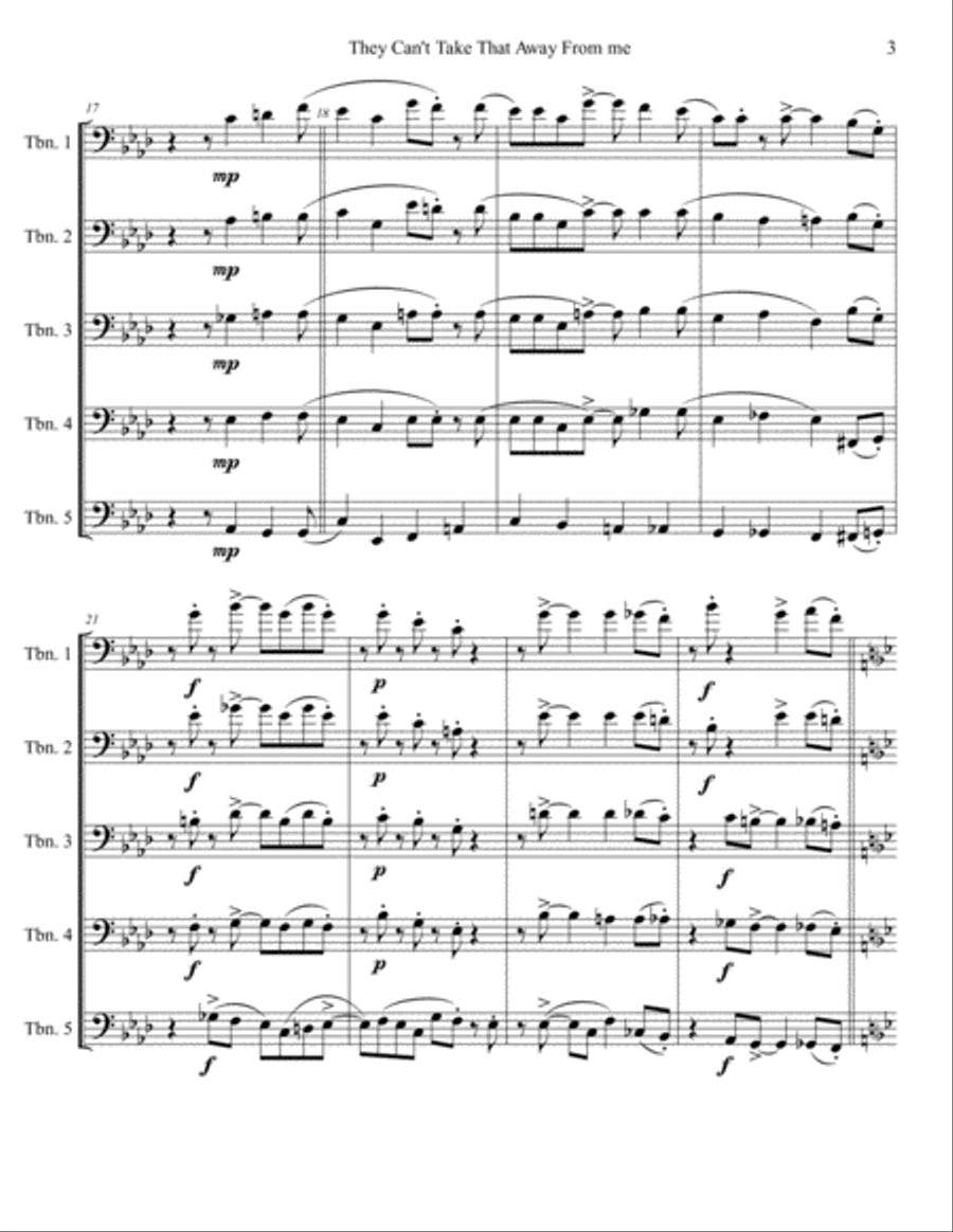 They Can't Take That Away From Me Brass Ensemble scores gallery preview page 4