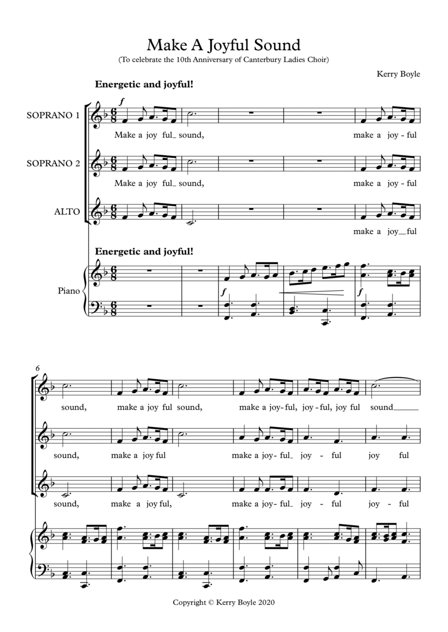 Make a Joyful Sound SSA scores gallery preview page 1