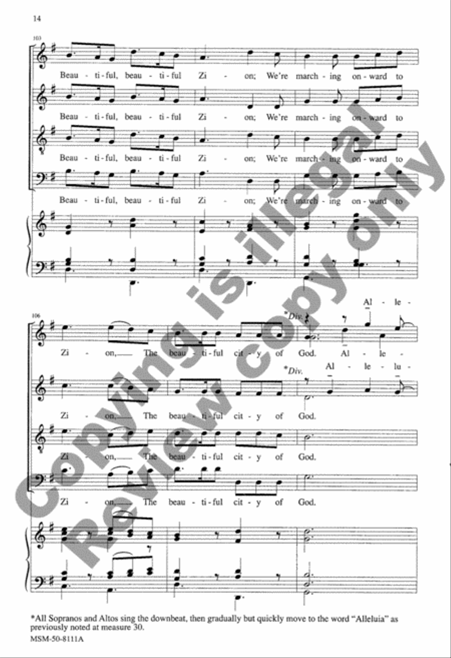 Marching to Zion 4-Part scores gallery preview page 14