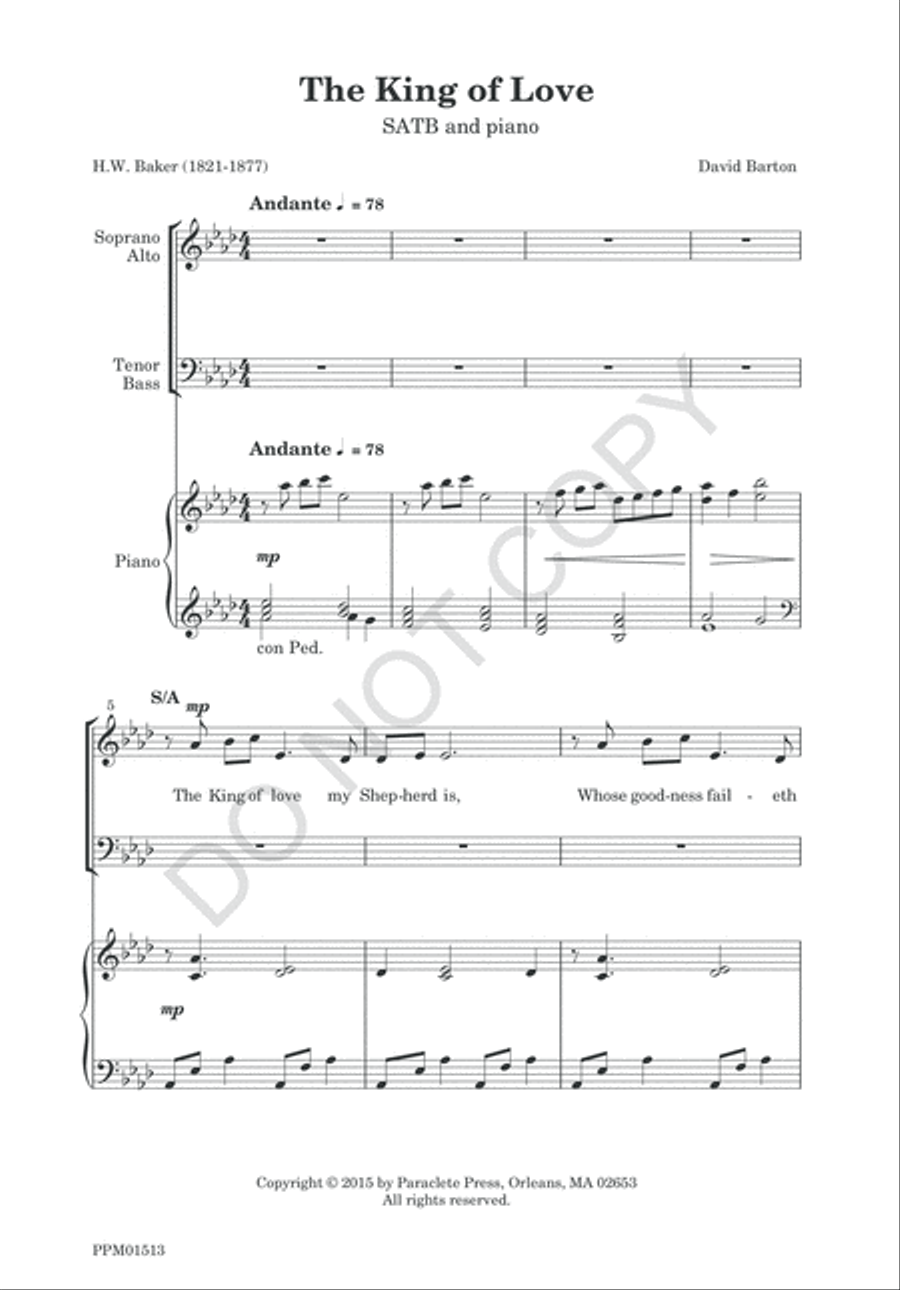 The King of Love 4-Part scores gallery preview page 4
