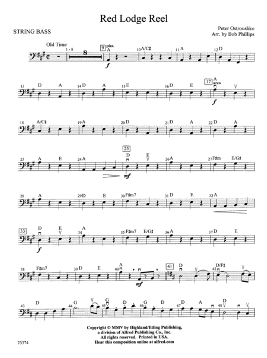 Red Lodge Reel: String Bass String Orchestra scores gallery preview page 1