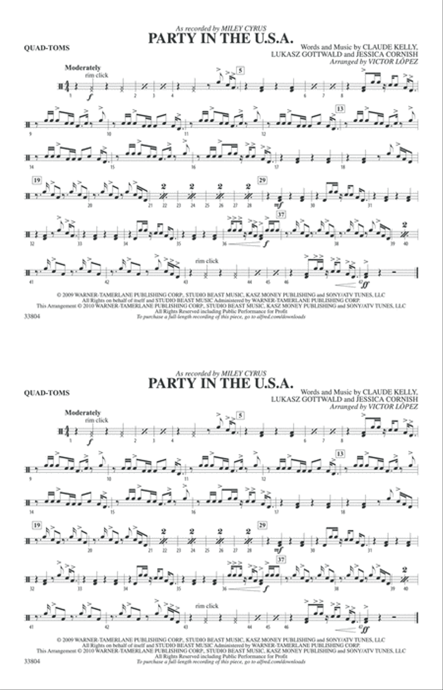 Party in the U.S.A.: Quad-Toms Marching Band scores gallery preview page 1