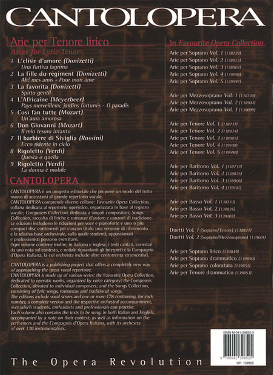 Arias for Lyric Tenor Voice Solo scores gallery preview page 2