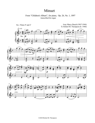Amy Beach whimsical piece for Organ Manuals Alone transcribed from "Children's Album", Op. 36, No. 1