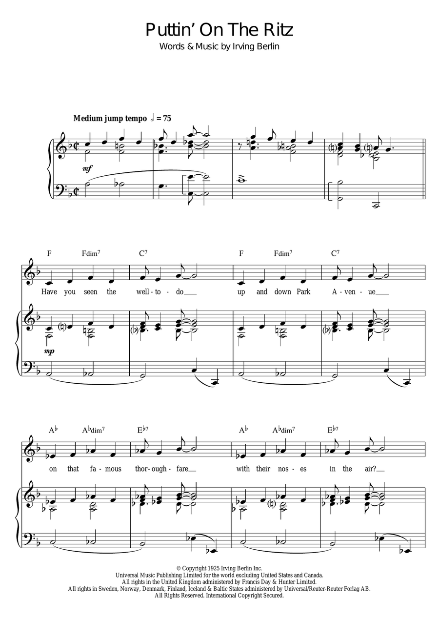 Puttin' On The Ritz (from Top Hat) Guitar scores gallery preview page 1