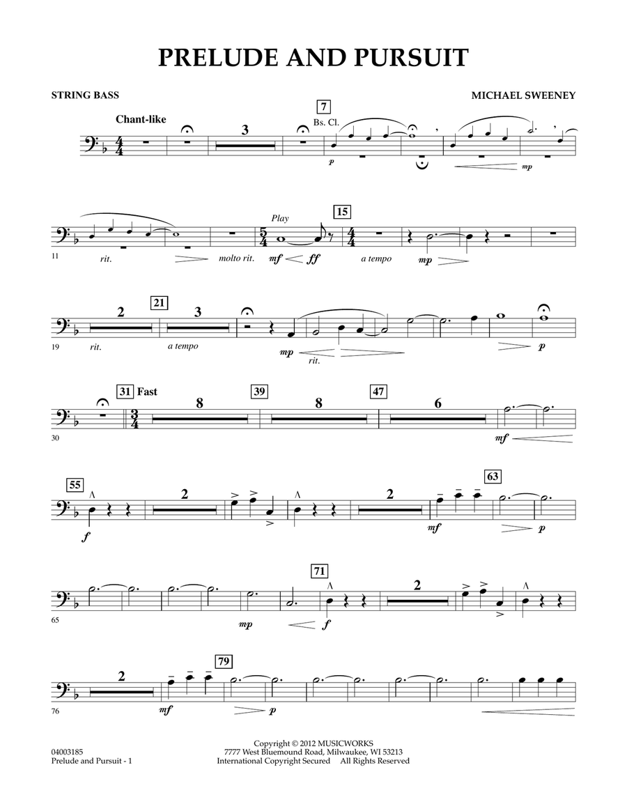 Prelude And Pursuit - Bass Concert Band scores gallery preview page 1