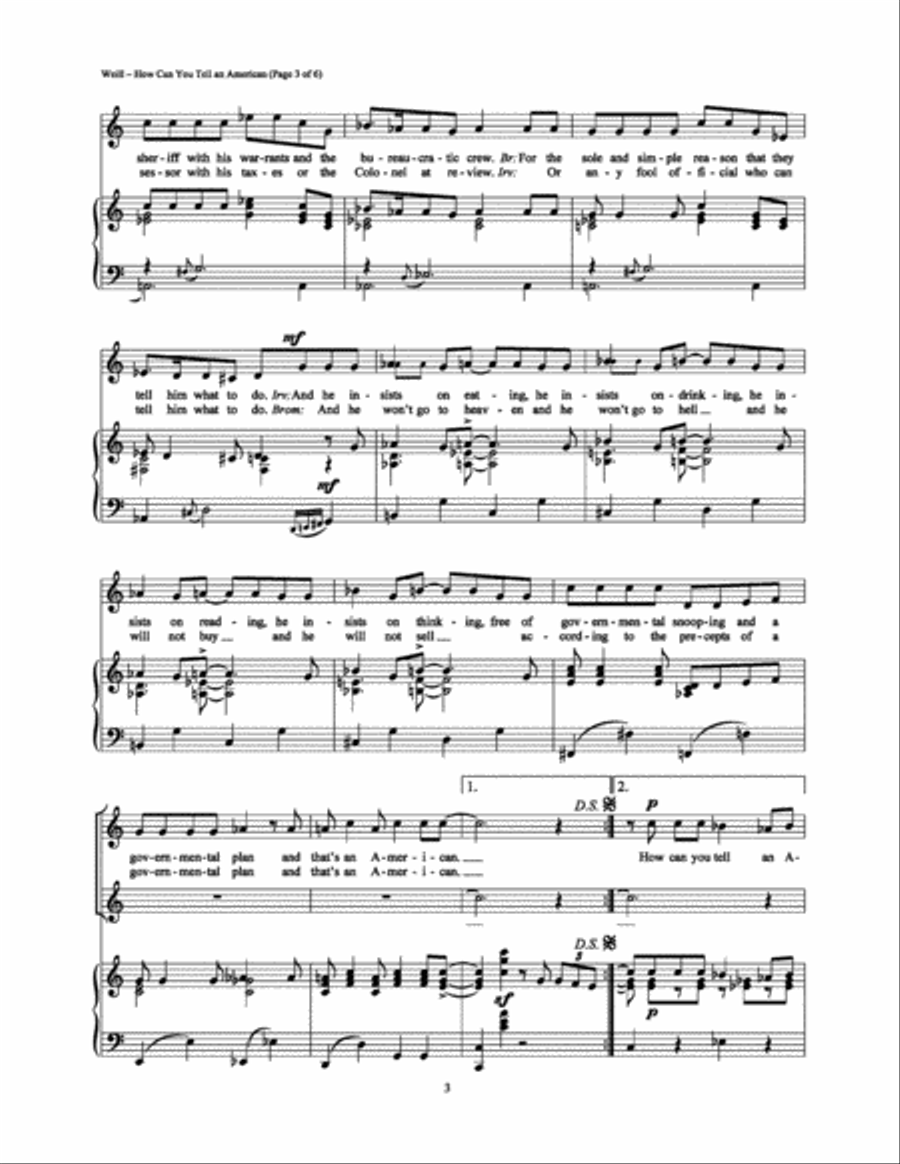 How Can You Tell an American Piano, Vocal, Guitar scores gallery preview page 3