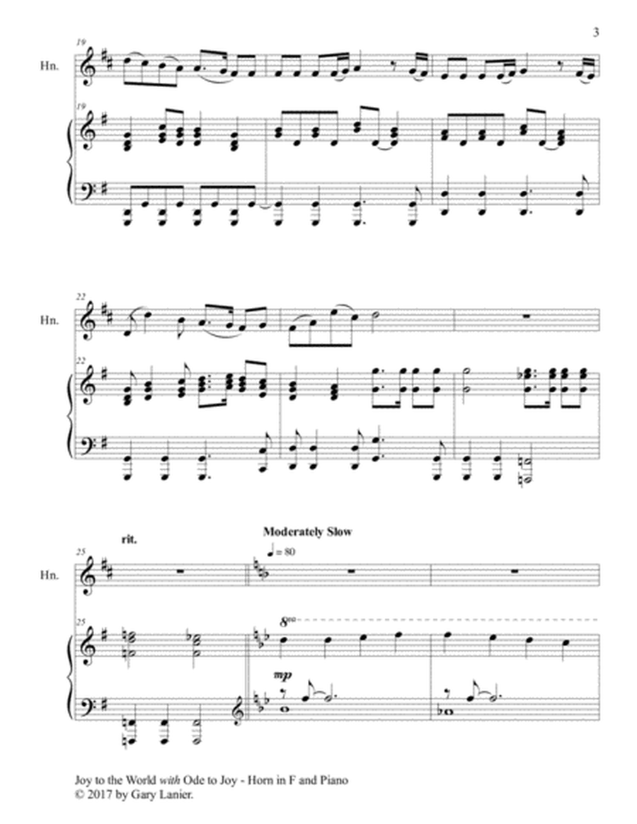 JOY TO THE WORLD with ODE TO JOY (Horn in F with Piano & Score/Part) image number null