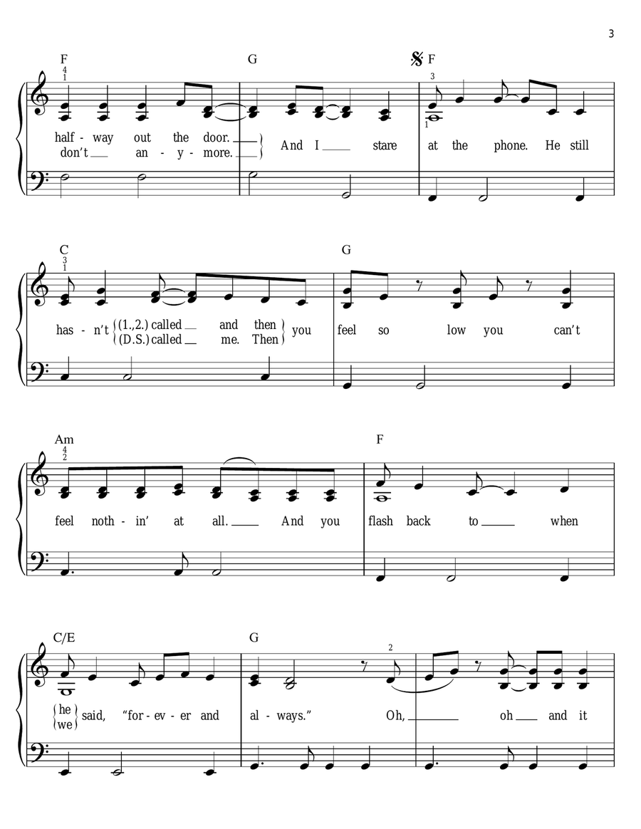 Forever & Always Easy Piano scores gallery preview page 3