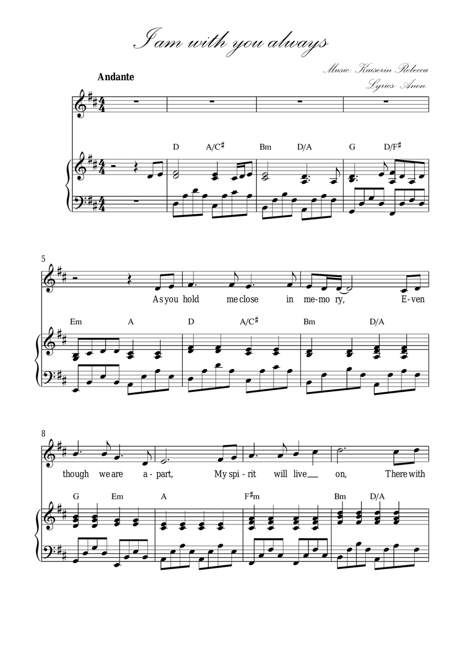 I Am With You Always I Am With You Always Unison Choir scores gallery preview page 1