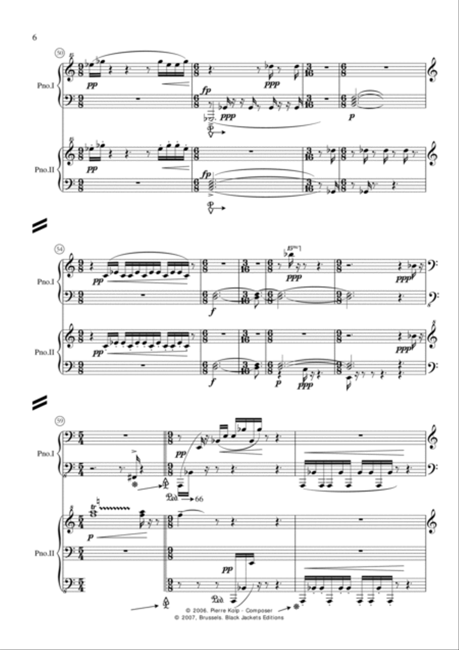 The Bollin' Stones (for two pianos) 2 Pianos, 4-Hands scores gallery preview page 6