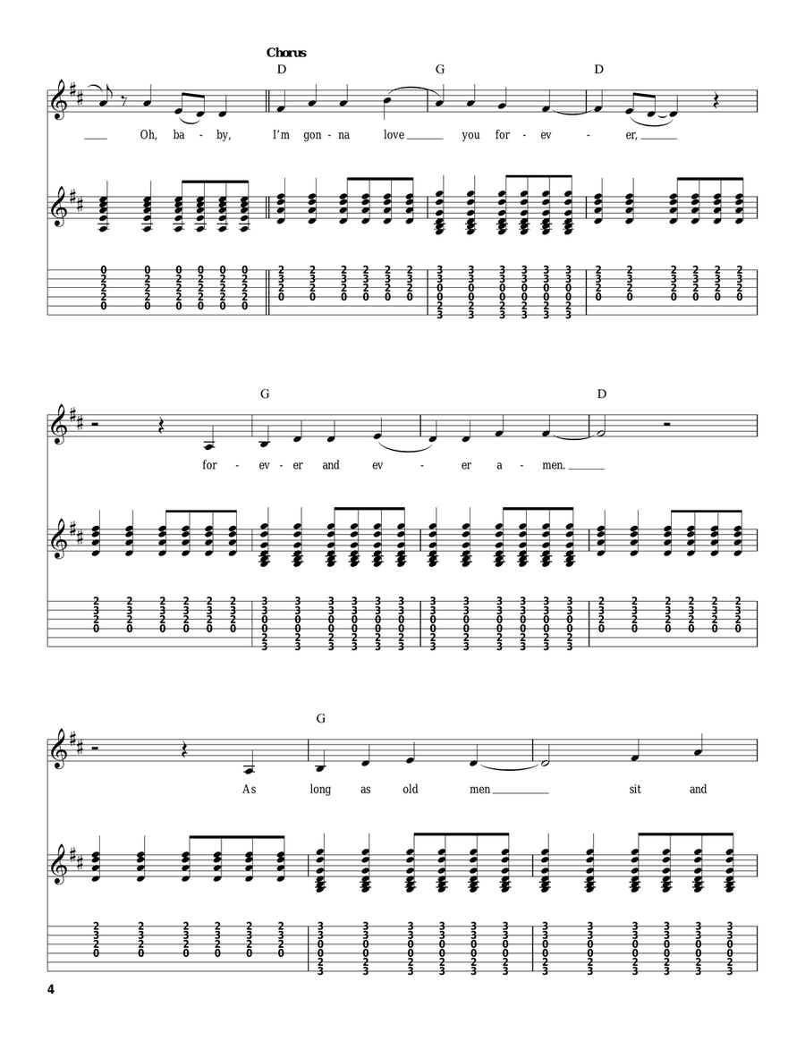 Forever And Ever, Amen Forever And Ever, Amen Acoustic Guitar scores gallery preview page 4