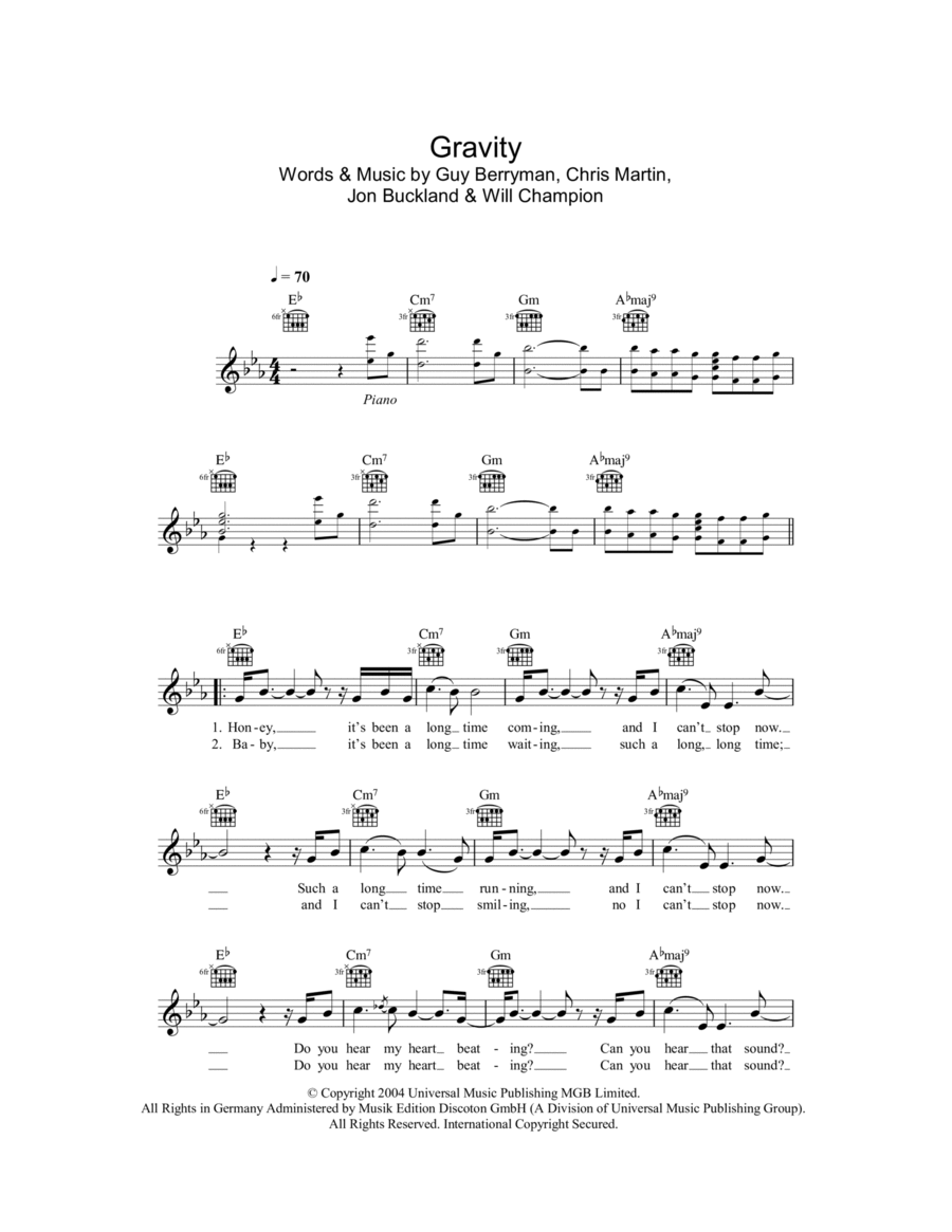 Gravity Piano scores gallery preview page 1