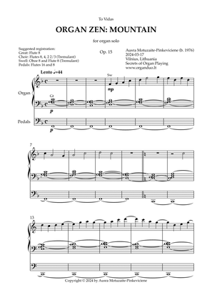 Book cover for Organ Zen: Mountain, Op. 15 (Organ Solo) by Ausra Motuzaite-Pinkeviciene