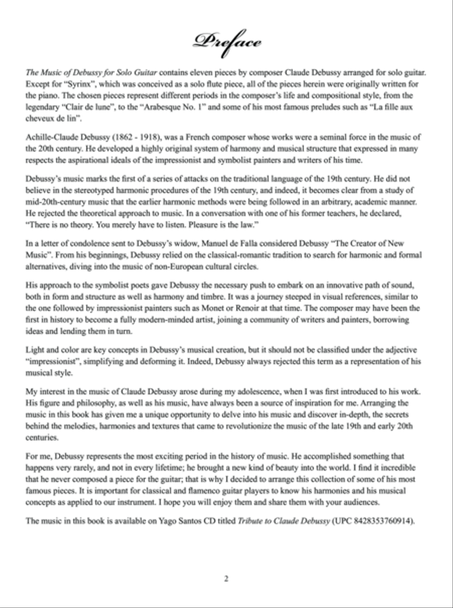 The Music of Debussy for Solo Guitar Guitar Solo scores gallery preview page 3