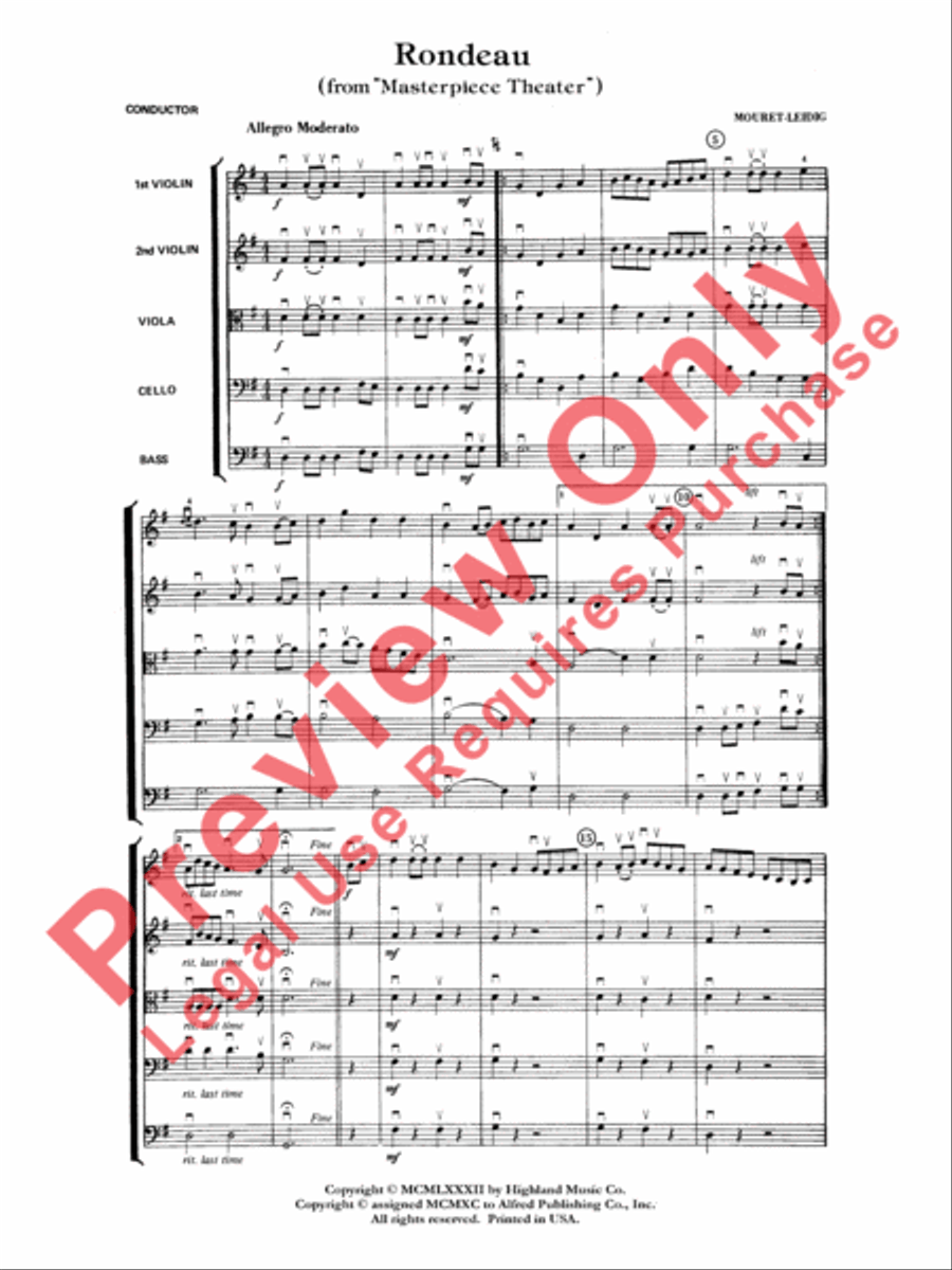 Rondeau (Theme from Masterpiece Theatre) String Orchestra scores gallery preview page 3
