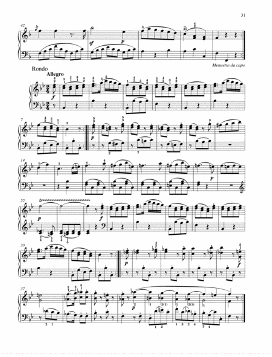 Sonatina B-flat major Piano Solo scores gallery preview page 3