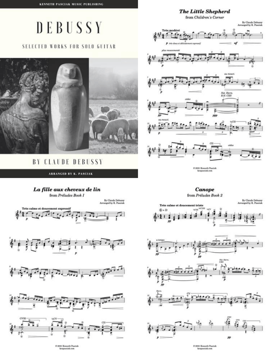 Debussy (Selected Works for Solo Guitar) Acoustic Guitar scores gallery preview page 1