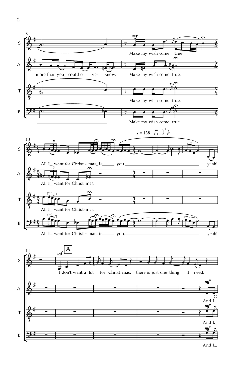 All I Want For Christmas Is You Divisi scores gallery preview page 2