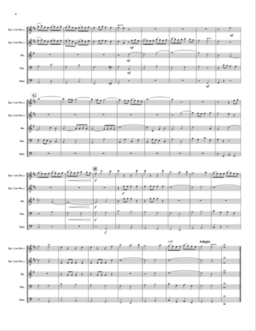 Trumpet Voluntary Trumpet Voluntary Brass Quintet scores gallery preview page 4