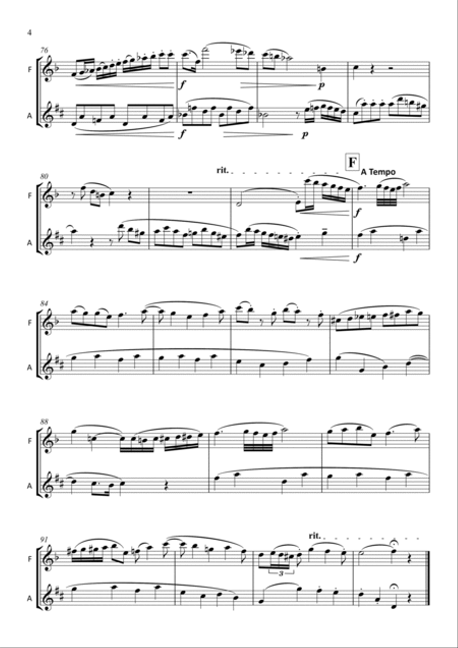 Rondo In F - Flute and Alto Saxophone Duet Woodwind Duet scores gallery preview page 4