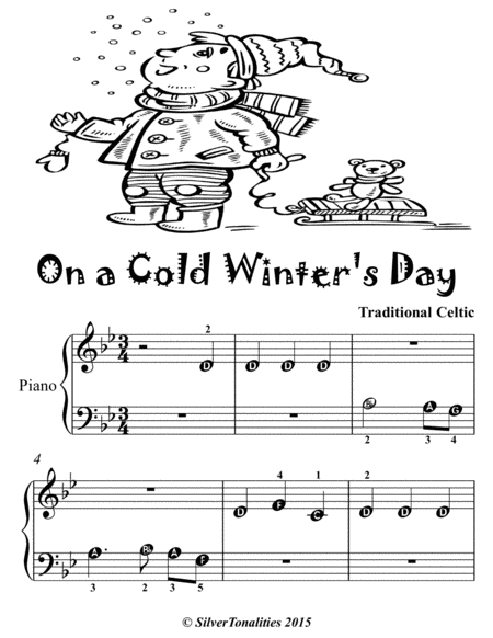 On a Cold Winter’s Day Beginner Piano Sheet Music 2nd Edition
