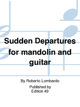 Book cover for Sudden Departures for mandolin and guitar
