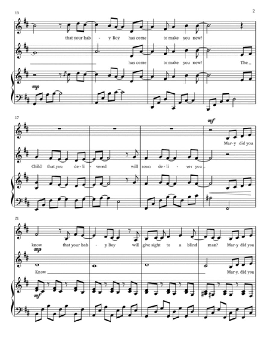 Mary, Did You Know? Piano scores gallery preview page 2