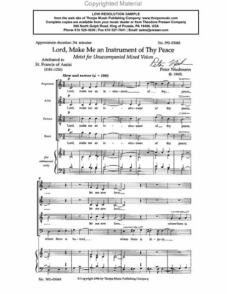 Lord, Make Me An Instrument of Thy Peace