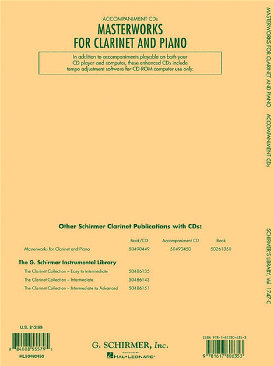 Masterworks for Clarinet and Piano Clarinet Solo scores gallery preview page 2
