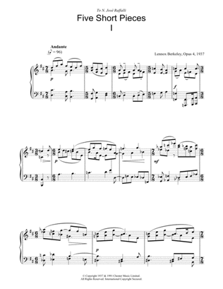 Book cover for Five Short Pieces, No. 1, Op. 4