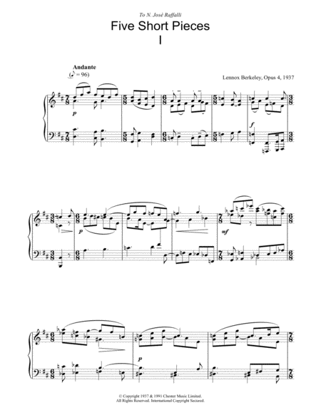 Five Short Pieces, No. 1, Op. 4